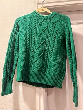 Gap Kelly Green Cable Knit Sweater